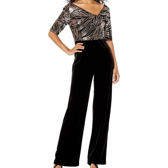 Adrianna Papell Pants - NWT velvet  sequins Adrianna Papell Jumpsuit 4